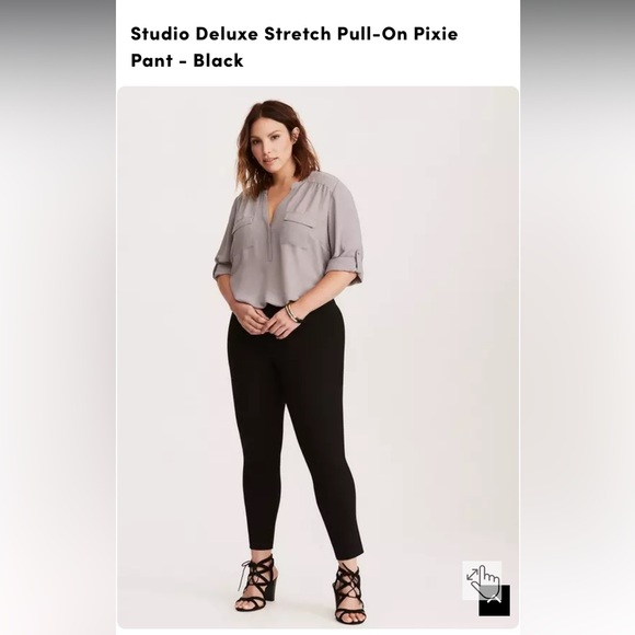 BUNDLE 2 pair Torrid Black Pull-On Pixie Pants sz 3 XS extra short 3X - Picture 3 of 11